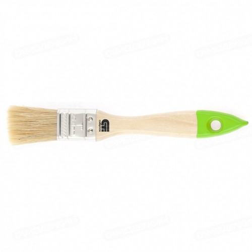 Кисть плоская Сибртех 25 мм, натуральная щетина, деревянная ручка (82261)