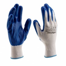 Перчатки полиэфирные с синим нитрильным покрытием Сибртех (67862)